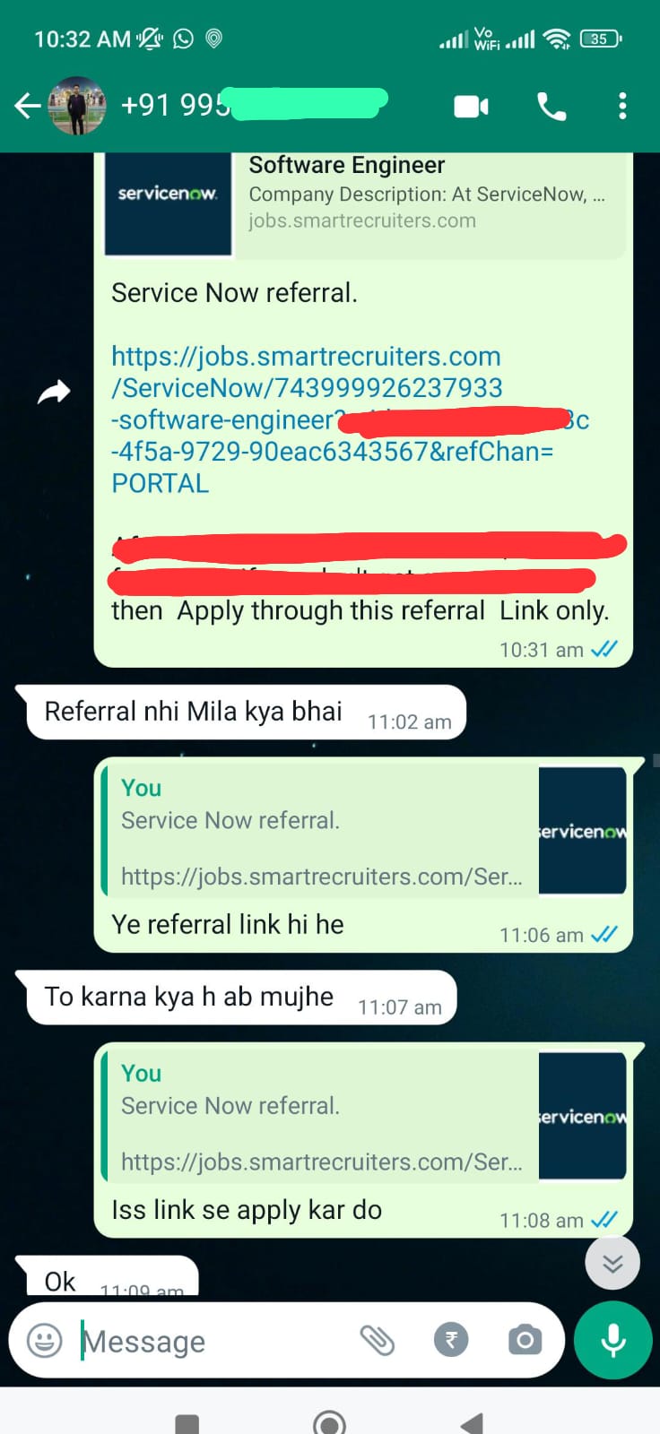 ServiceNow referral