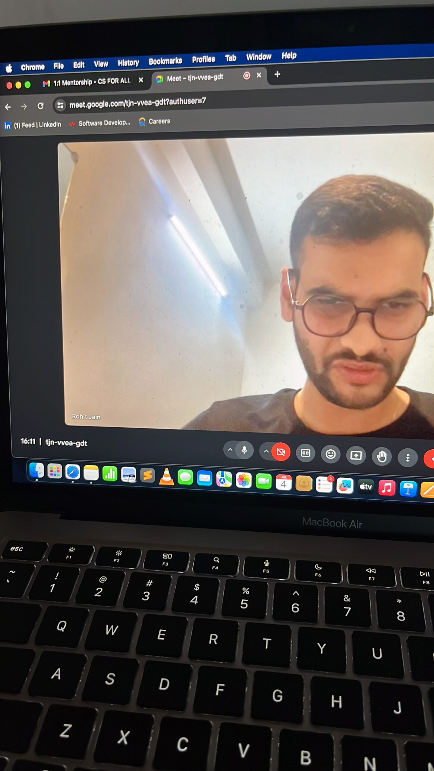 1:1 session with a student later selected at Google
