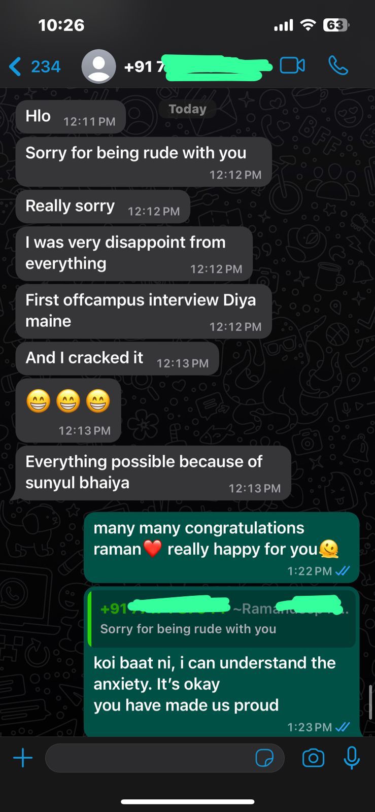 First off-campus offer — ₹10 LPA; candidate later joined Flipkart